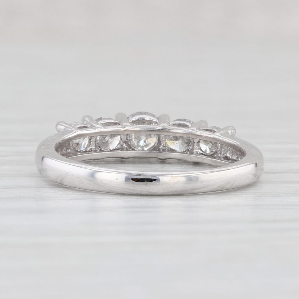 Light Gray 0.89ctw Tiered Diamond Ring 10k White Gold Size 6.75 Stackable