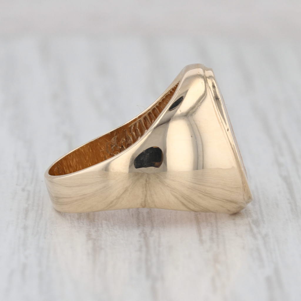 Engraved Old English Letter P Signet Ring 10k Yellow Gold Size 7.75