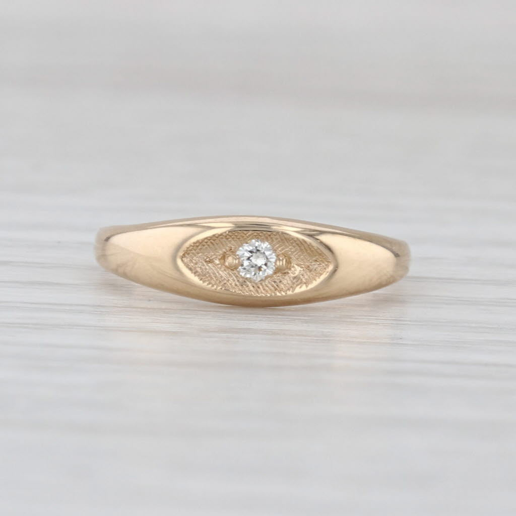 Diamond Solitaire Ring 14k Yellow Gold Size 3.25 Stackable Band