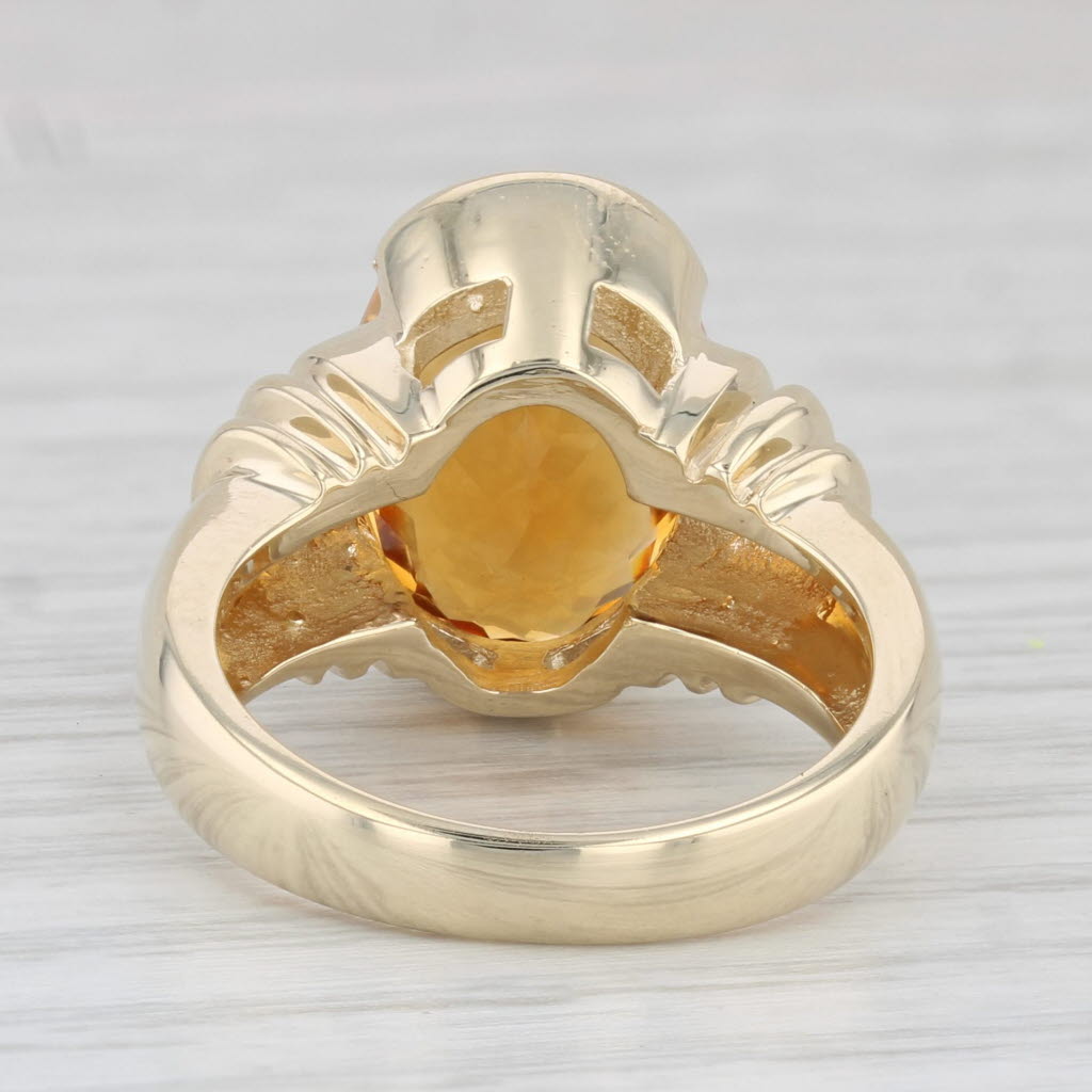 Light Gray 5.75ct Orange Citrine Oval Solitaire Ring 14k Yellow Gold Size 6.5