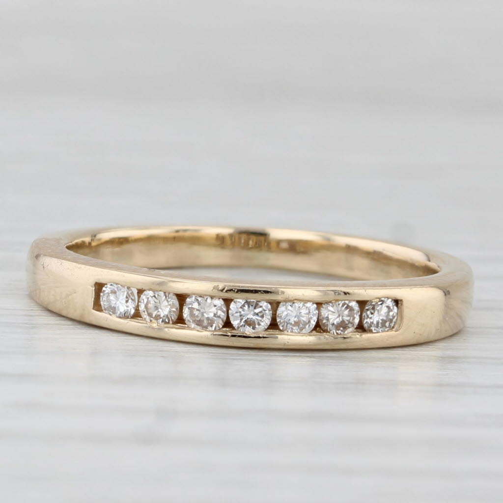 Light Gray 0.20ctw Diamond Wedding Band 14k Yellow Gold Size 6 Stackable Ring