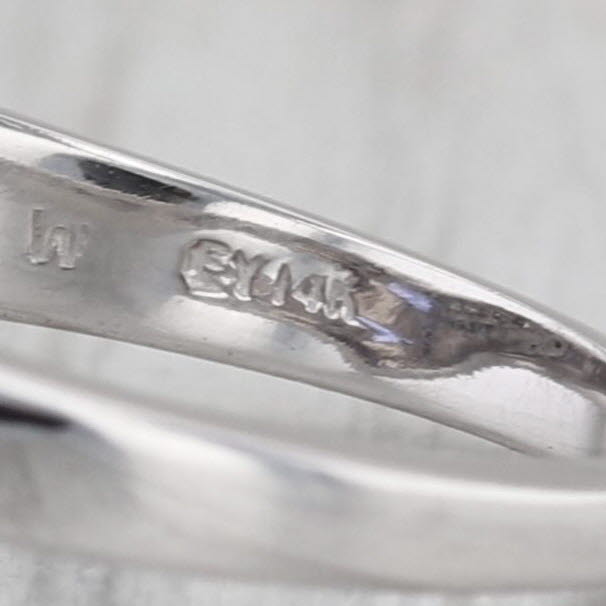 0.60ctw Trillion Tanzanite Diamond Ring 14k White Gold Size 7 Bypass