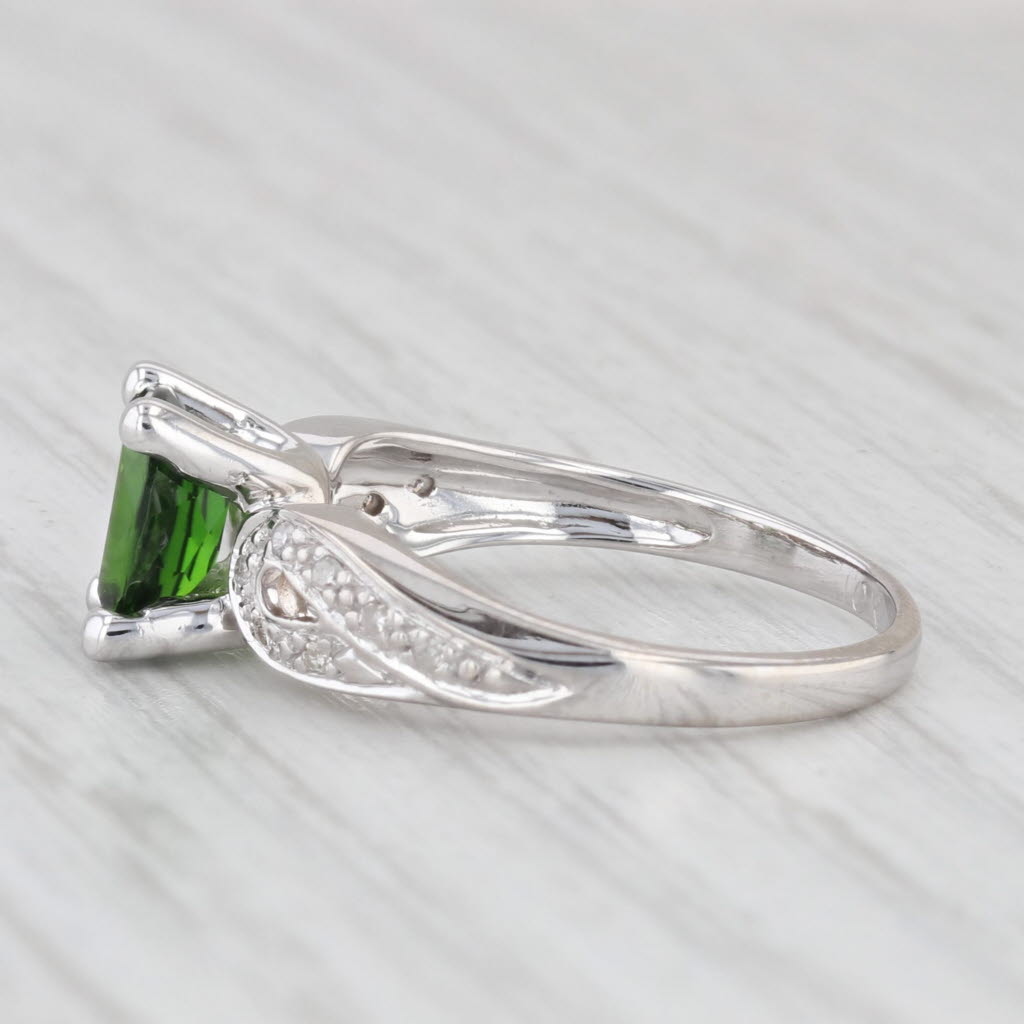 Light Gray 0.96ctw Chrome Diopside Diamond Ring 10k White Gold Size 6