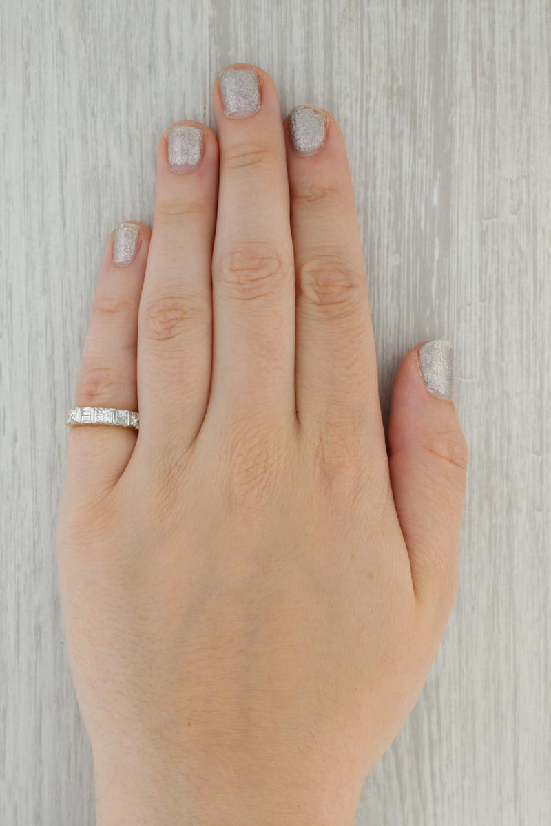 Dark Gray 1.10ctw Diamond Wedding Band 14k Gold Size 5.25 Anniversary Stackable Ring