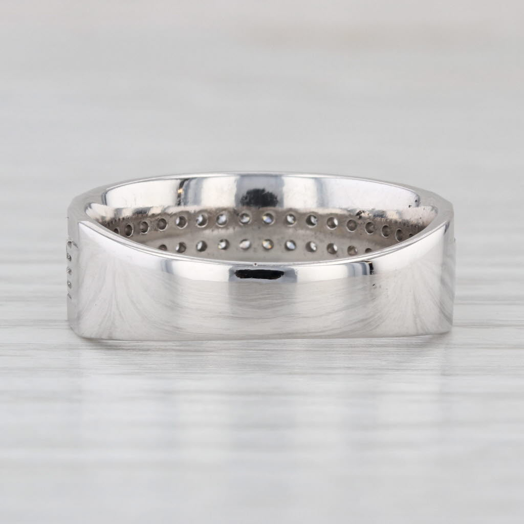 0.39ctw Diamond Men's Wedding Band 10k White Gold Size 9.25 Ring