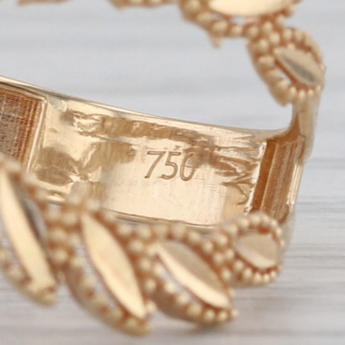 Fancy X Cross Over Double Band Ring 18k Yellow Gold Statement