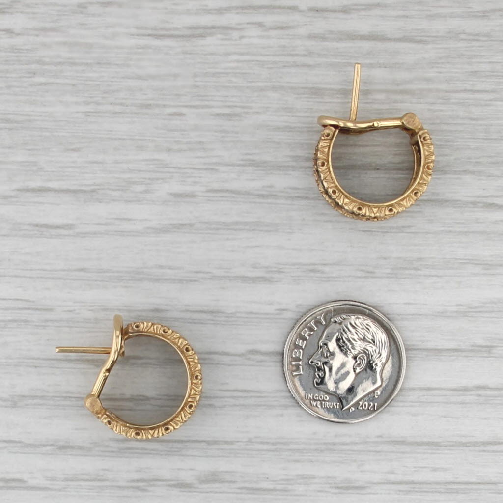 Buccellati Ramage 0.49ctw Diamond Flower Hoop Earrings 18k Gold 2-Toned Hoops