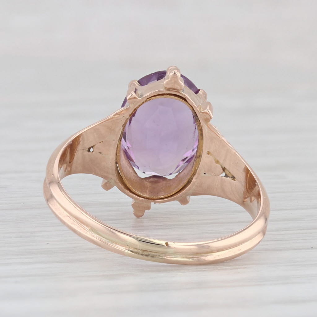 Light Gray 2.20ct Amethyst Oval Solitaire Ring 14k Yellow Gold Size 6.25