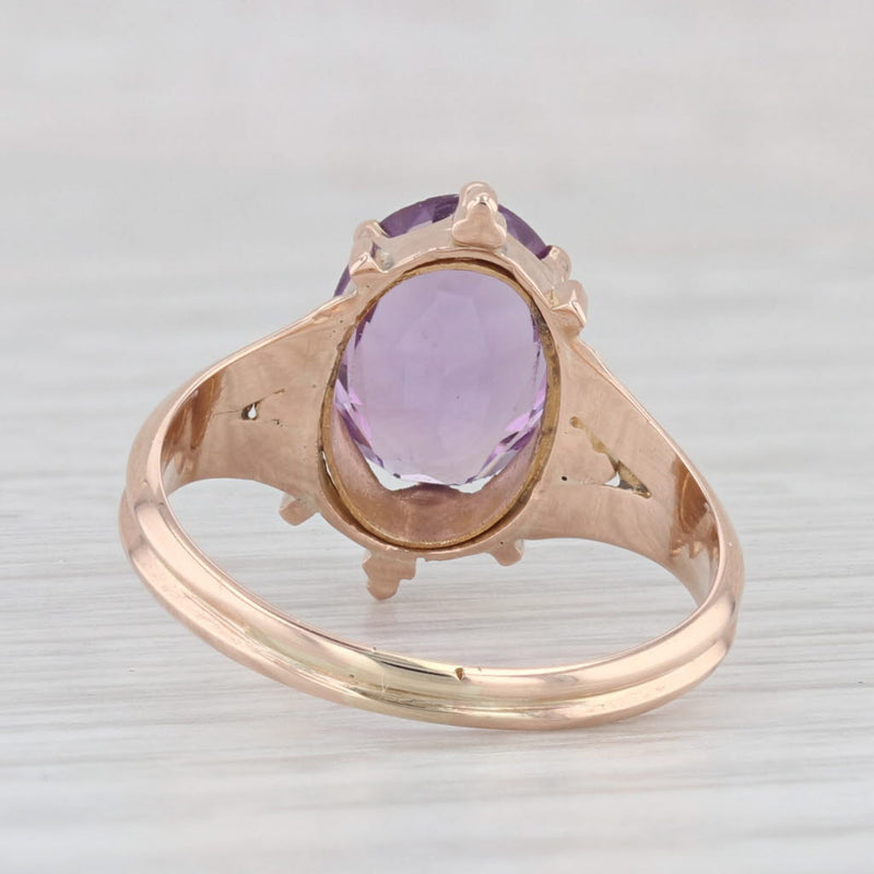 2.20ct Amethyst Oval Solitaire Ring 14k Yellow Gold Size 6.25