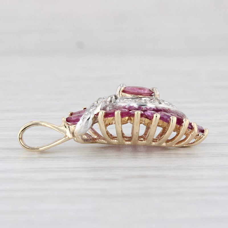 1.72ctw Ruby Diamond Pendant 10k Yellow Gold