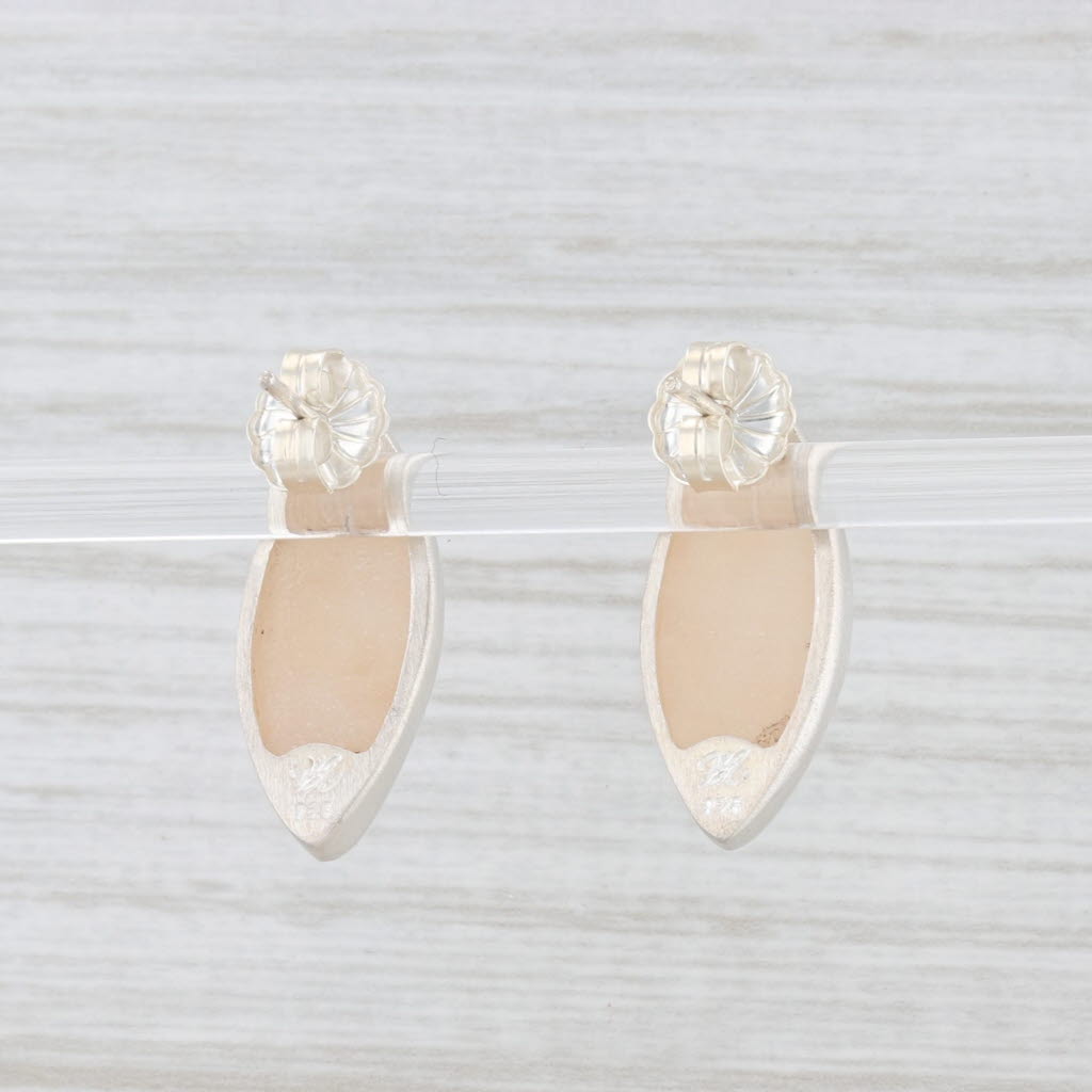 New Nina Wynn Druzy Sand Quartz Earrings Sterling Silver Marquise Drop