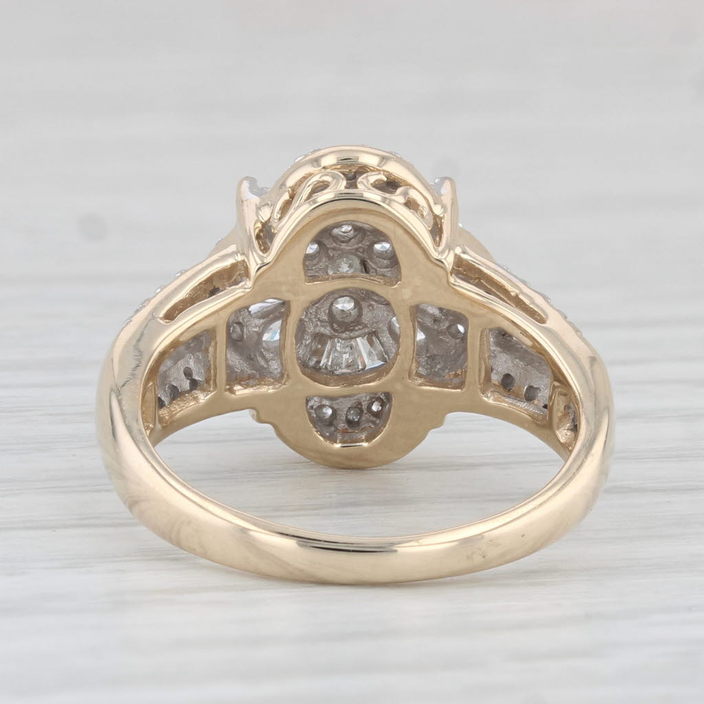 Light Gray 0.53ctw Diamond Cluster Ring 10k Yellow Gold Size 7
