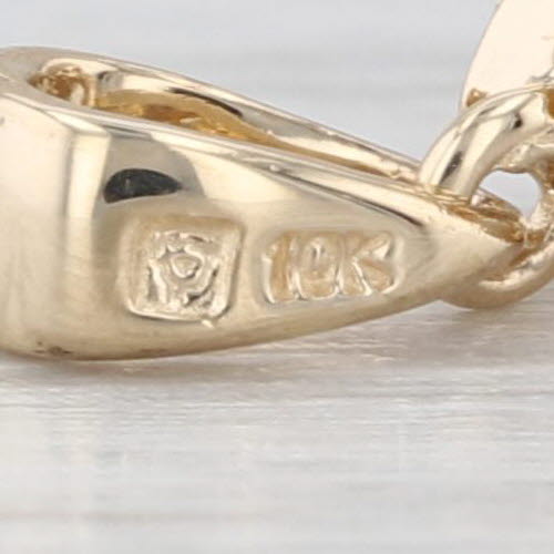 1.12ct Citrine Diamond Pendant 10k Yellow Gold Small Drop