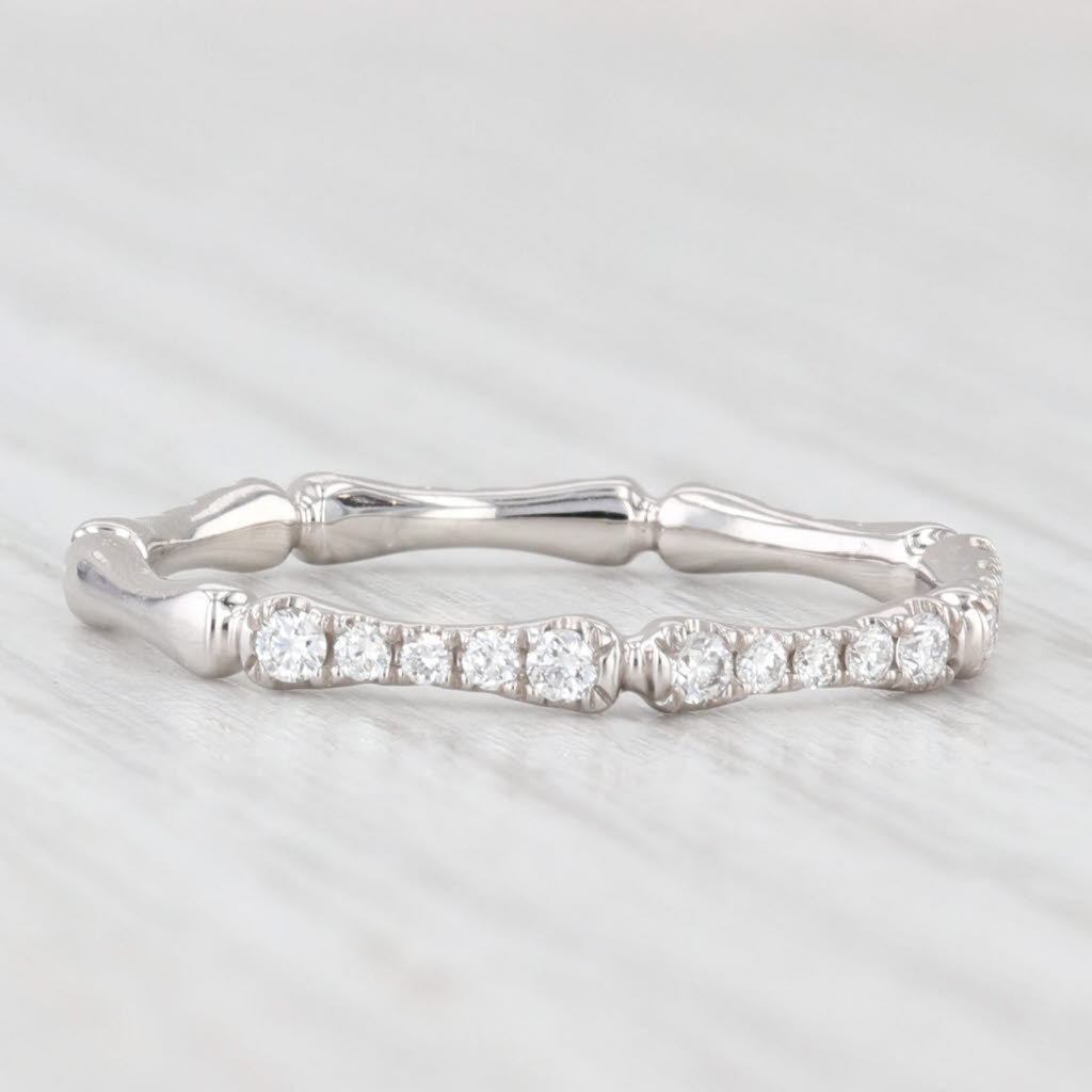 Light Gray New 0.31ctw Diamond Wedding Band 14k White Gold Stackable Anniversary Ring 6.5
