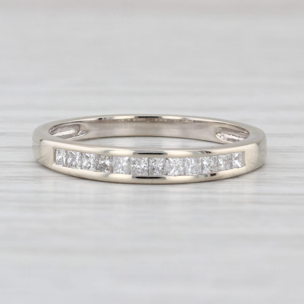 0.35ctw Diamond Wedding Band 14k White Gold Size 7 Stackable Anniversary Ring