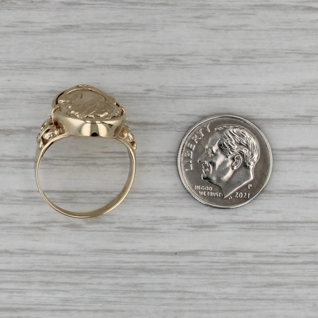 Cameo Portrait Style Ring 10k Yellow Gold Size 7.5 Figural Female