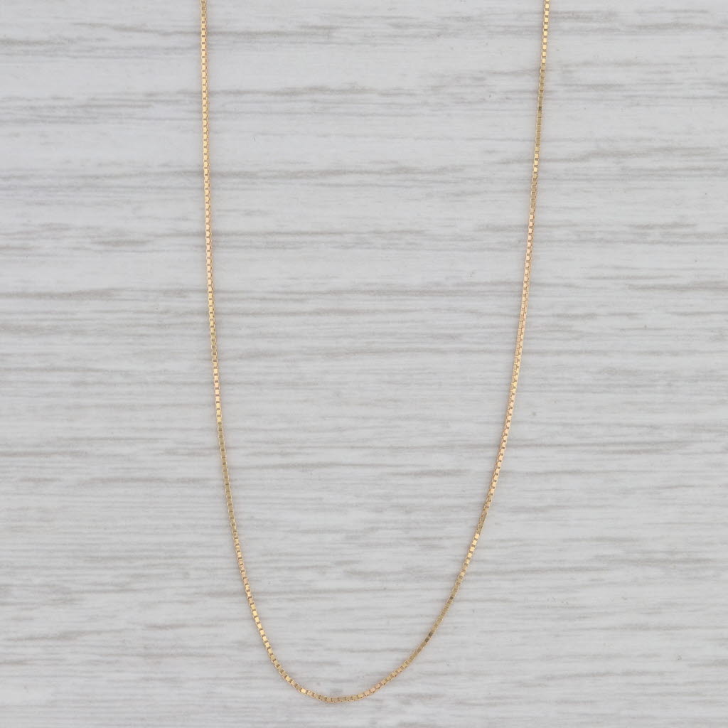 Gray 18" Box Chain Necklace 14k Yellow Gold 0.5mm