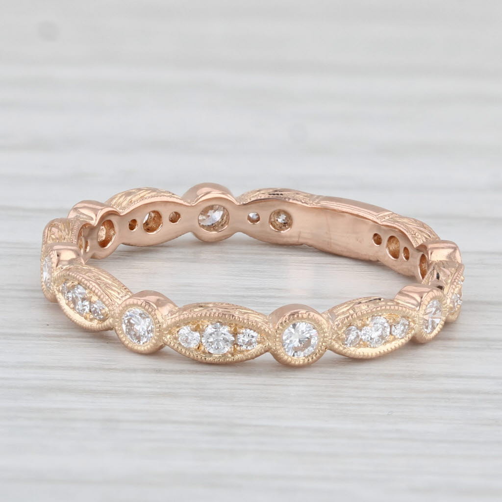 Light Gray New 0.41ctw Diamond Eternity Ring 18k Rose Gold Wedding Band Sz 6.5 Beverley K