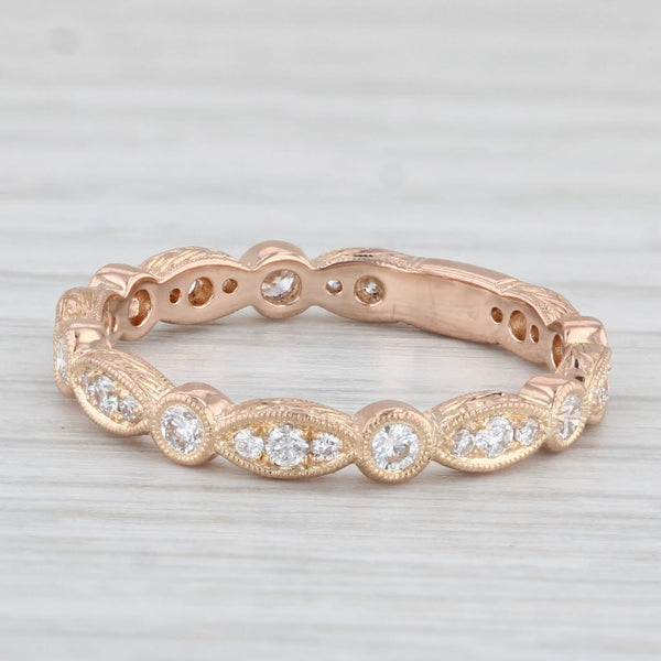 New 0.41ctw Diamond Eternity Ring 18k Rose Gold Wedding Band Sz 6.5 Beverley K
