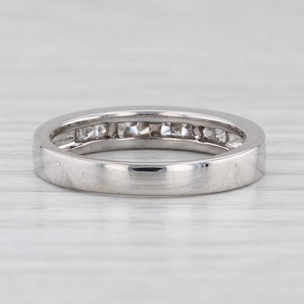 0.46ctw Diamond Wedding Ring Anniversary Band 14k White Gold Size 7 Stackable