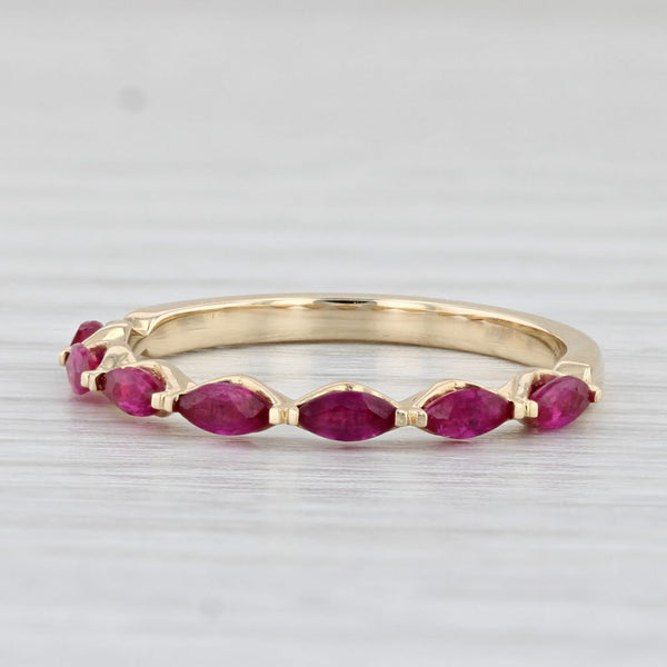 New 0.62ctw Ruby Ring 14k Yellow Gold Wedding Band Stackable Size 6.5
