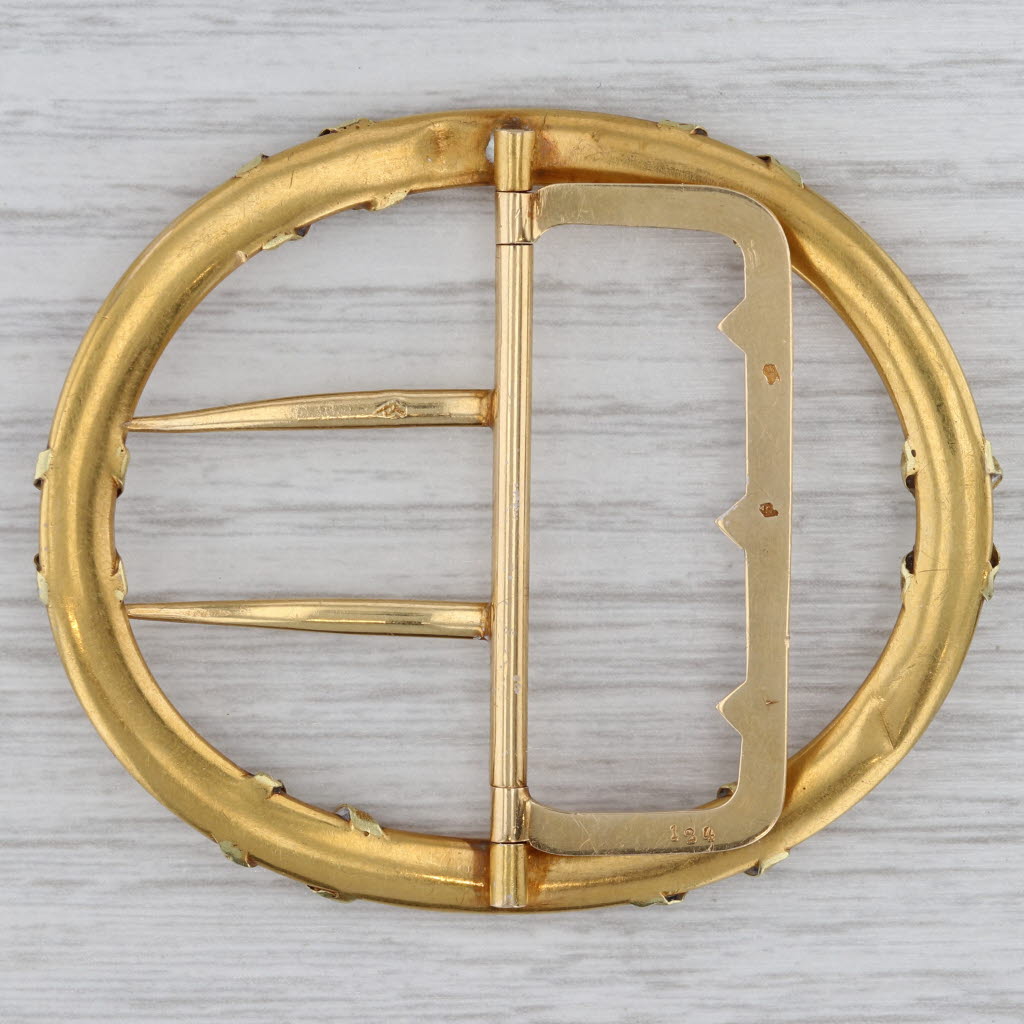 Gray Antique Hair Pin Clip 18k Yellow Gold French Hallmarks