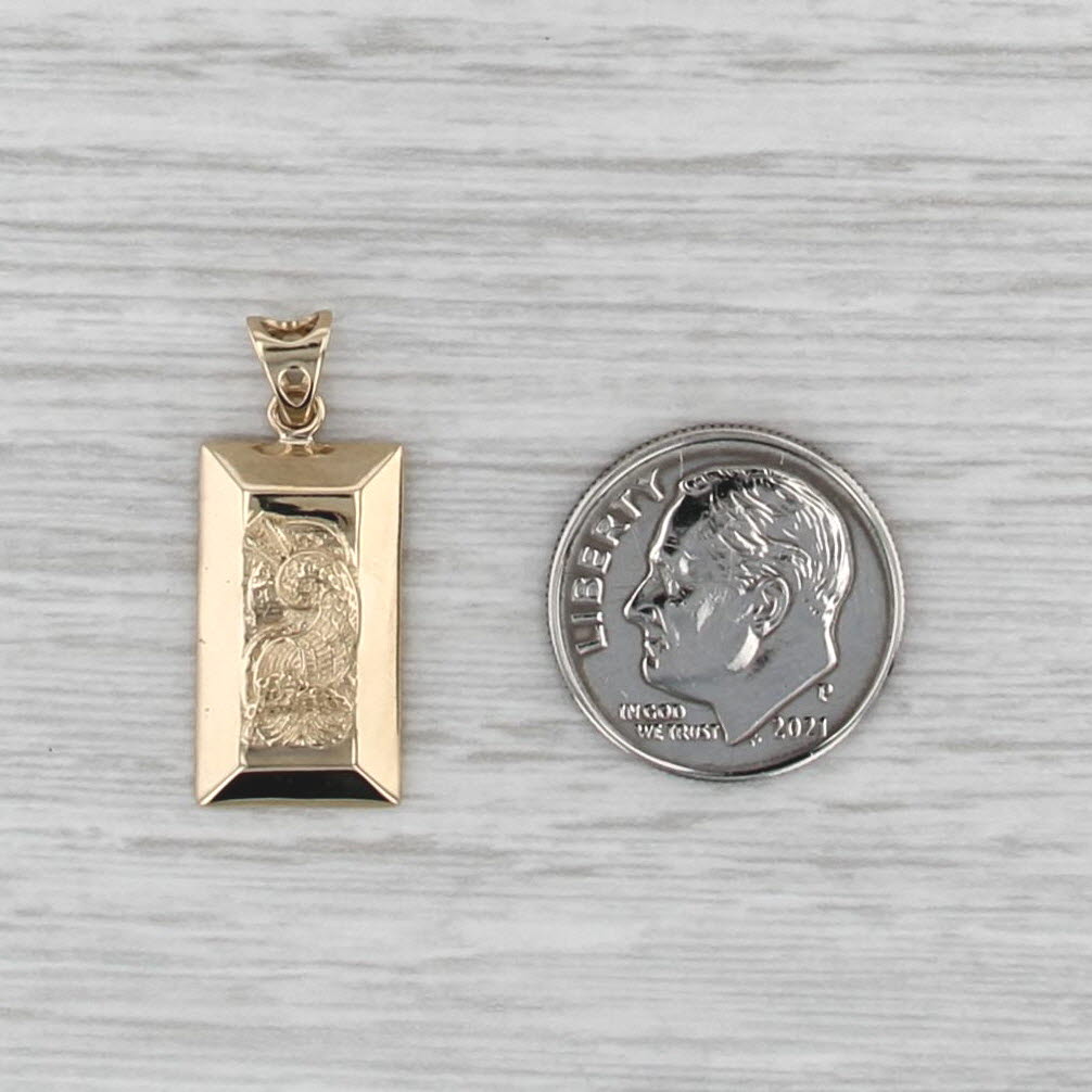 Lux 10k Cornucopia Gold Bar Replica Pendant 10k Yellow Gold