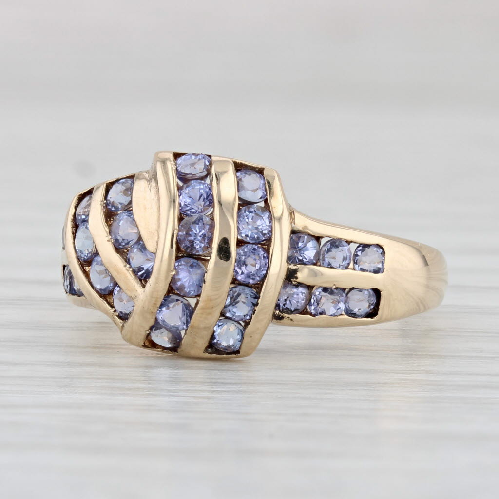 Light Gray 1.20ctw Tanzanite Knot Ring 10k Yellow Gold Size 7