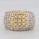 1.44ctw White Diamond Yellow Sapphire Pave Ring 14k Yellow Gold Size 8