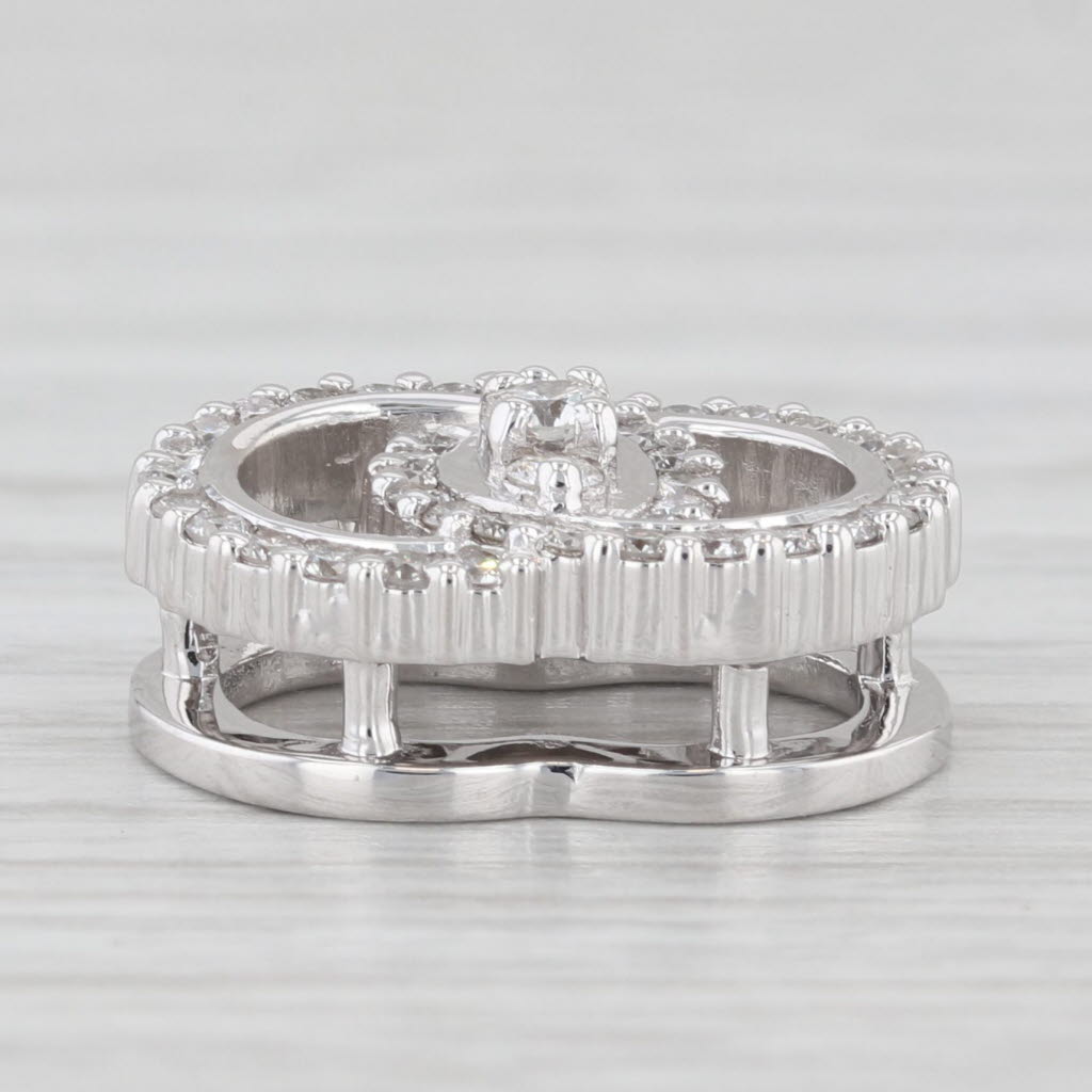 Light Gray 0.50ctw Diamond Interlocking Circles Marriage Symbol Bridal Anniversary 14k Gold