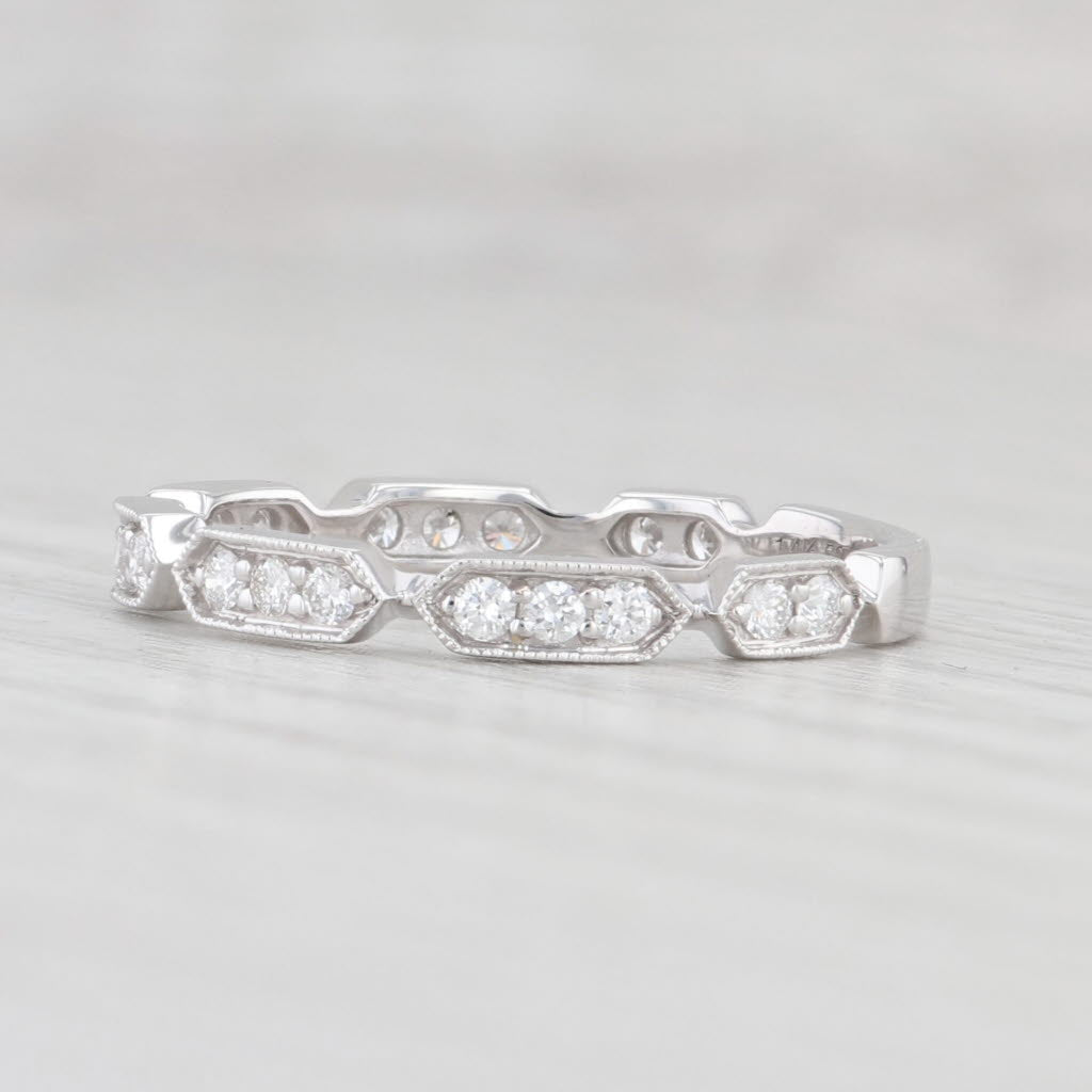 Light Gray New 0.26ctw Diamond Stackable Ring 14k White Gold Wedding Band Size 6.5