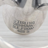 Vintage Niels Erik Denmark Scalloped Statement Ring Sterling Silver Size 9