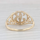 Letter Initial "B" Signet Ring 10k Yellow White Gold Size 6.25 Openwork PS Co