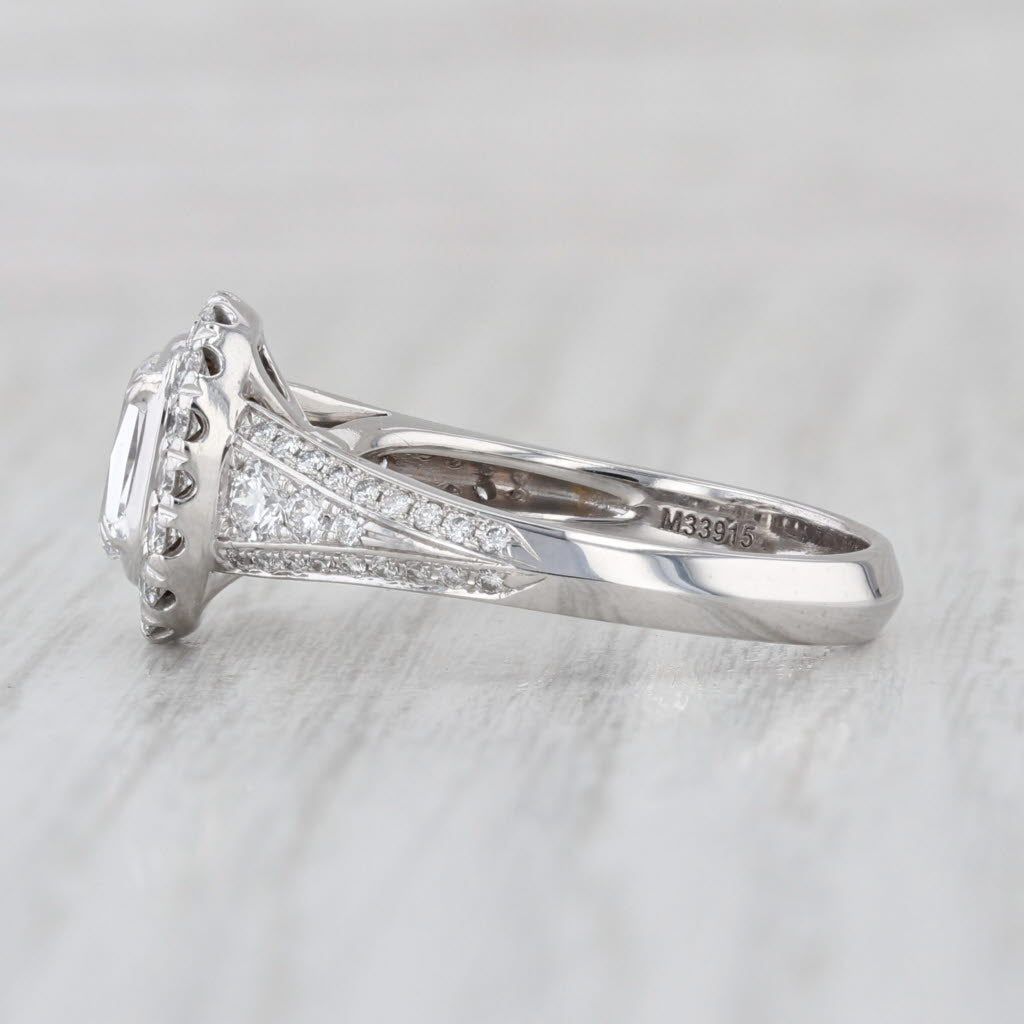 1.03ctw Crisscut Oval Diamond Halo Engagement Ring 18k Gold Christopher Designs