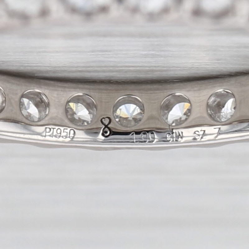 1ctw Diamond Platinum Eternity Band Size 7 Stackable Wedding Anniversary Ring