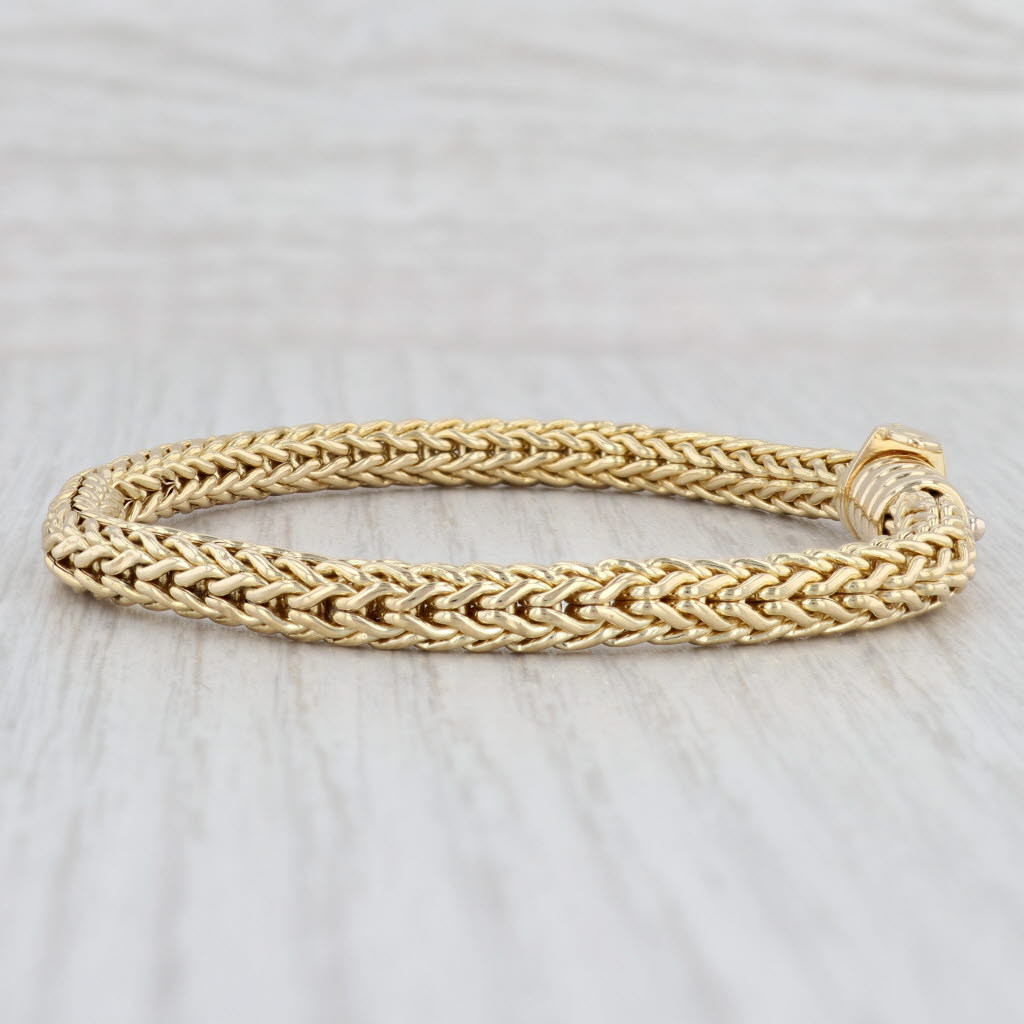 Light Gray Roberto Coin Wheat Chain Bracelet 18k Yellow Gold 7" 5.4mm Italy