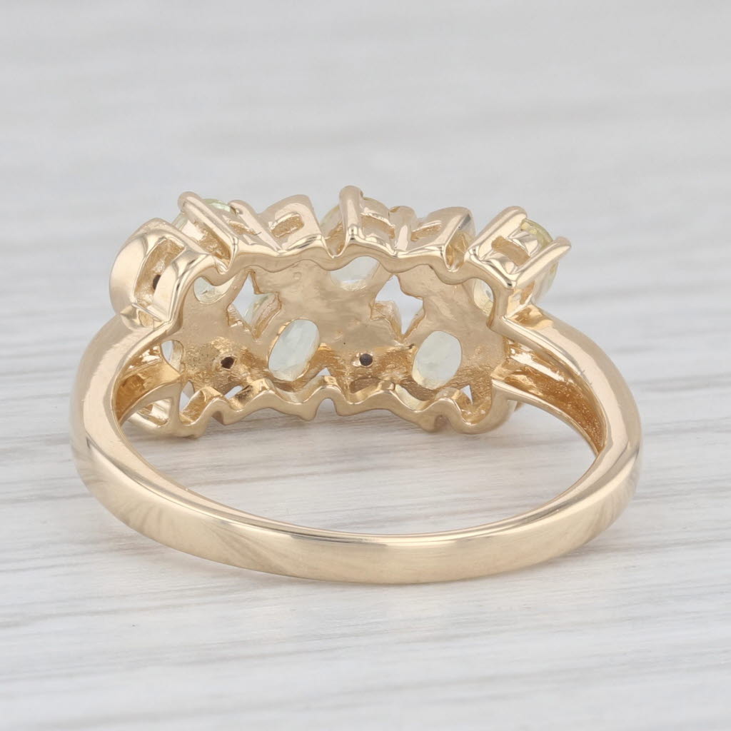 Light Gray 2.82ctw Yellow Heliodor Diamond Cluster Ring 14k Yellow Gold Size 7.25