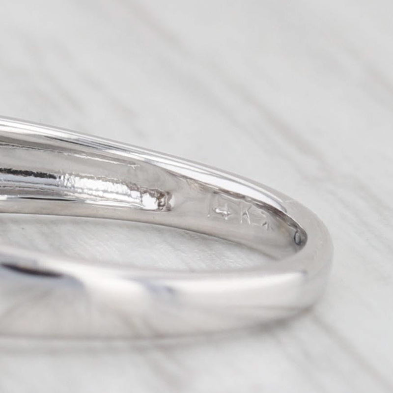 Vintage 0.35ctw Round Diamond Engagement Ring 14k White Gold Size 5