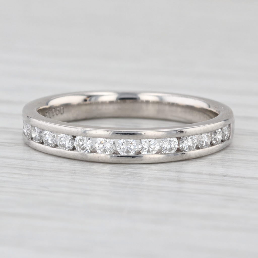 0.45ctw Diamond Wedding Band 950 Platinum Size 7 Stackable Anniversary Ring IGI