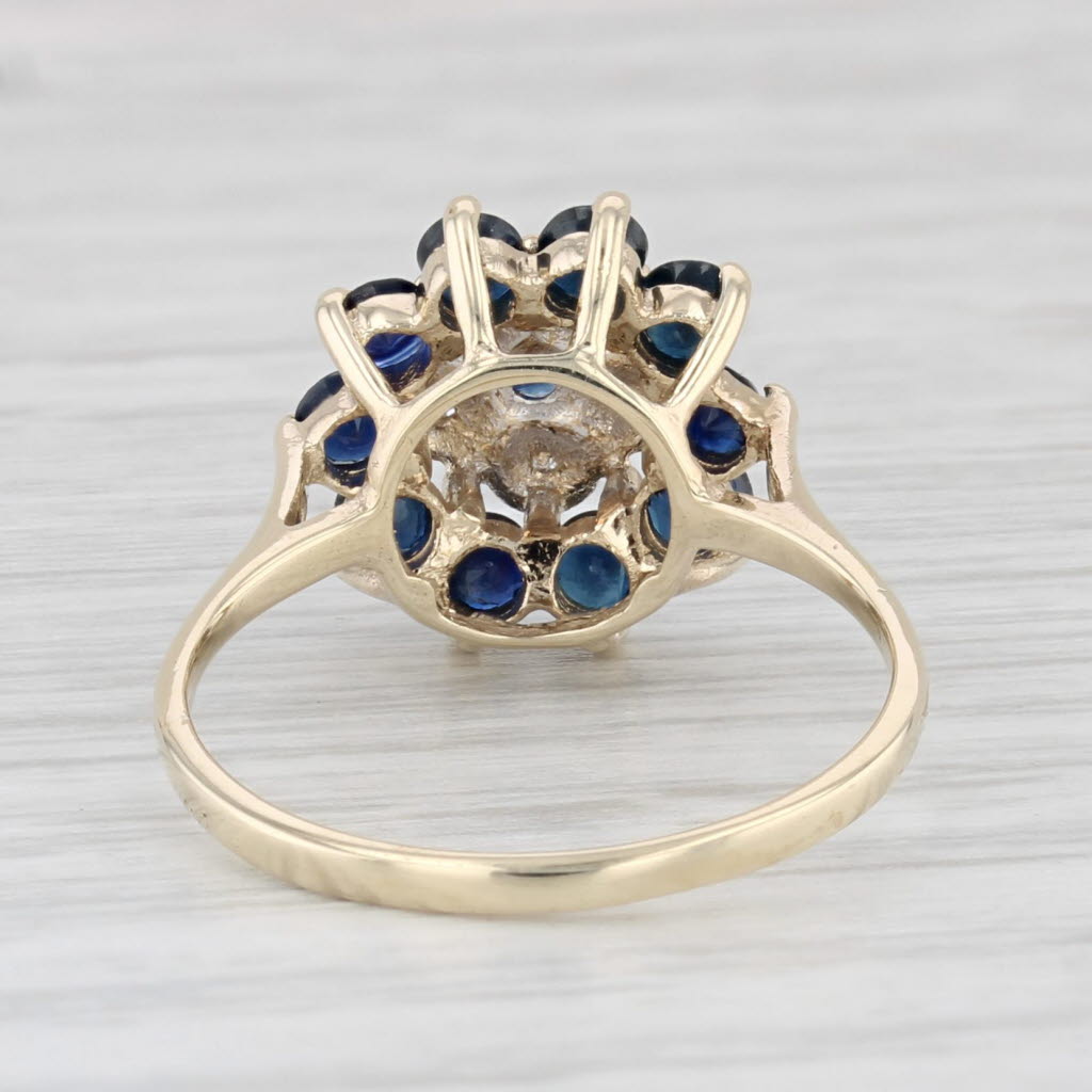 Light Gray 1ctw Blue Sapphire Diamond Ring 10k Yellow Gold Size 6