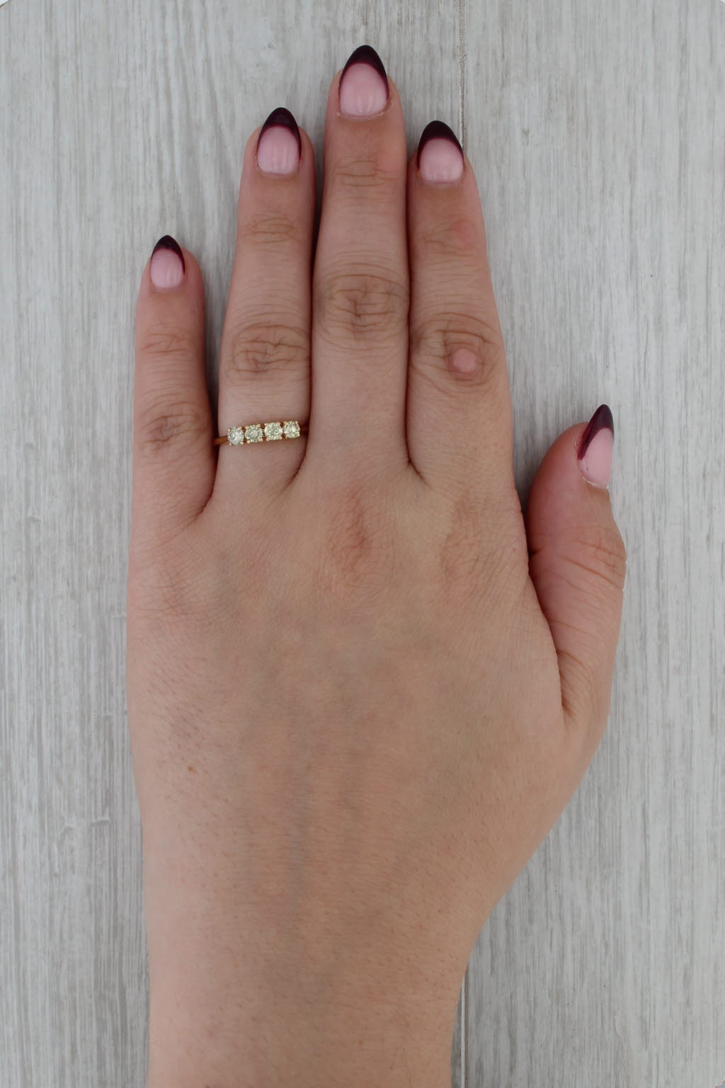 0.48ctw Yellow Diamond Ring 18k Yellow Gold Size 7.25 Stackable Bridal