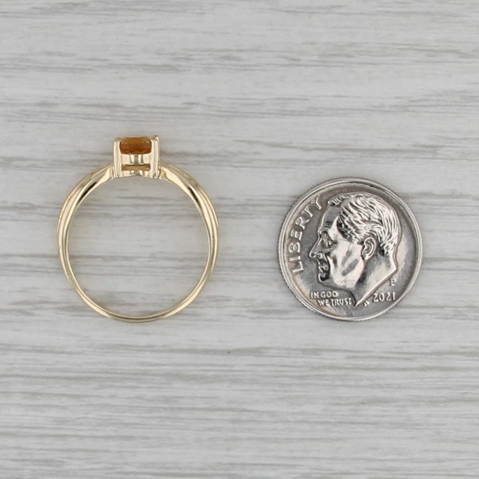 0.63ct Oval Brilliant Citrine Ring 10k Yellow Gold Size 7
