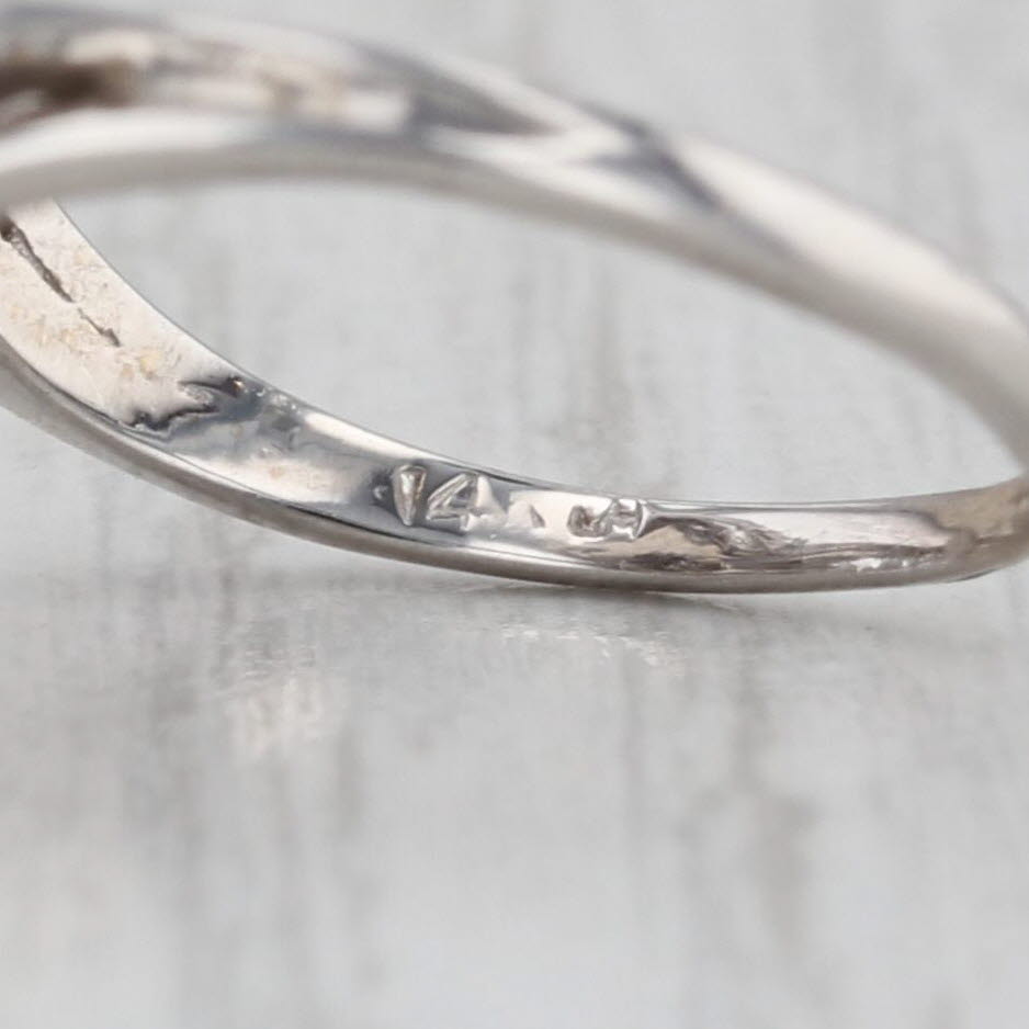 1ctw Diamond Cluster Ring 14k White Gold Size 6.5 Bypass Cocktail