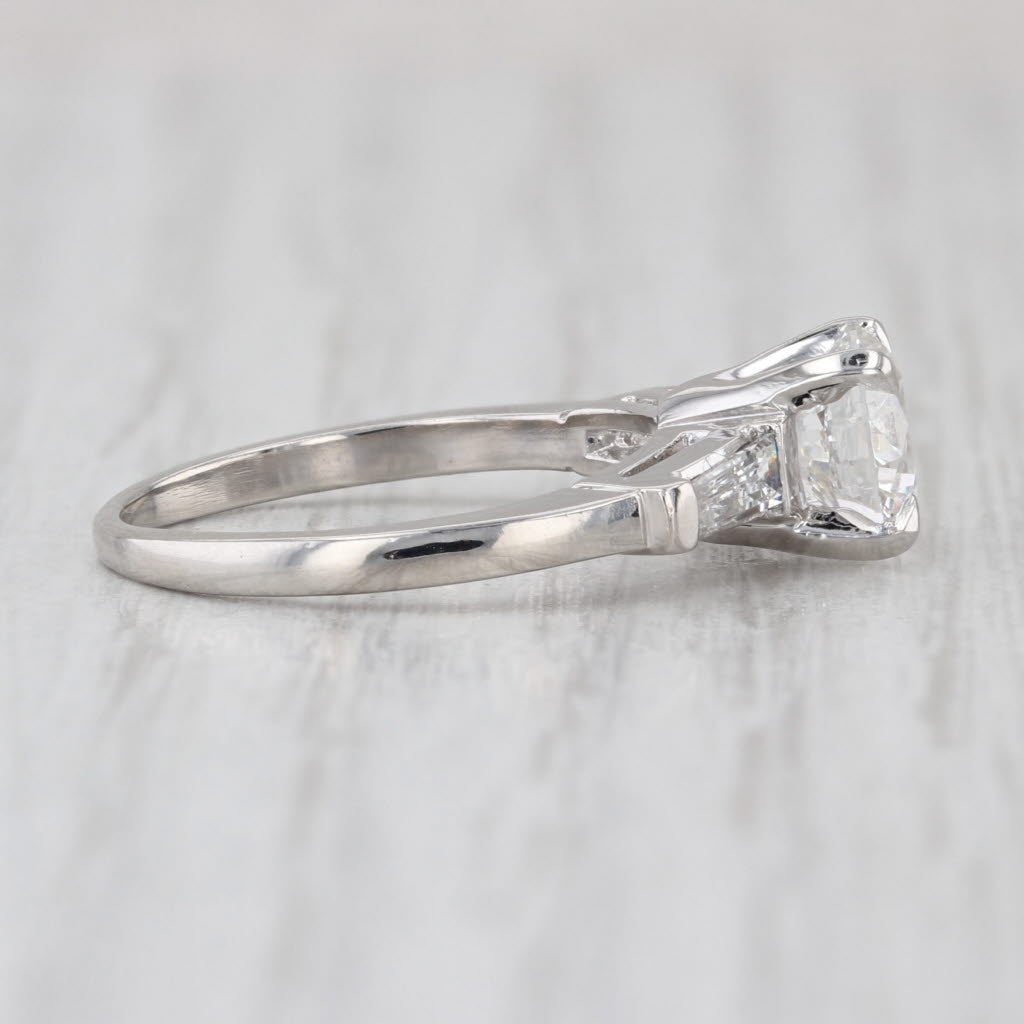 Vintage 1.64ctw IGI Round Lab Grown Diamond Engagement Ring Platinum Size 5.5