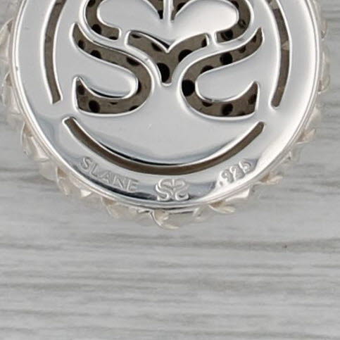 Slane & Slane 2.70ctw Pave Sapphire Basketweave Enhancer Pendant Sterling Silver