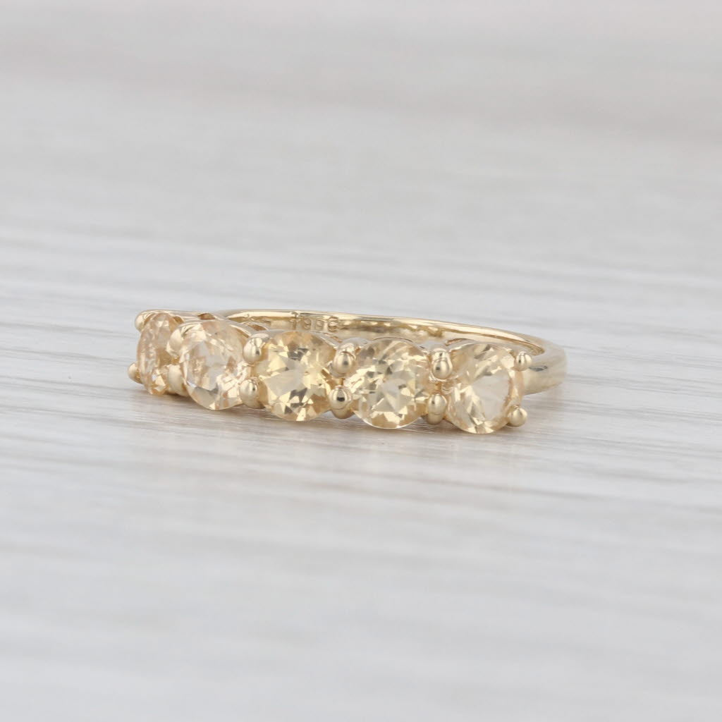 1.46ctw Golden Yellow Topaz Ring 10k Yellow Gold Size 5.25 Stackable COA
