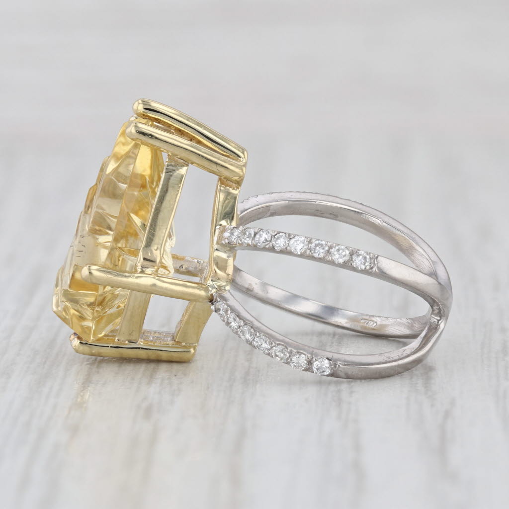0.24ctw Diamond Cocktail Ring 18k Gold Palladium Size 5.25