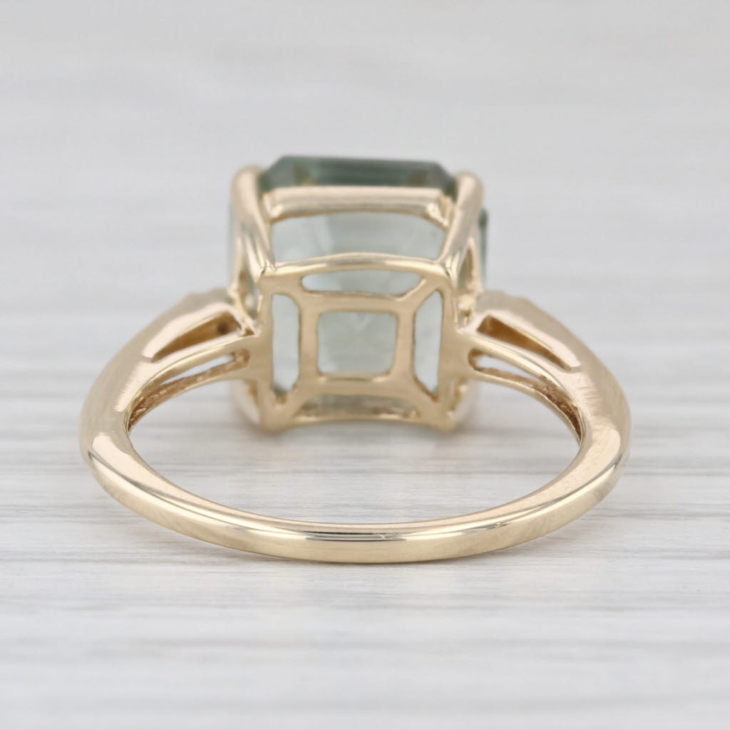 1.40ct Prasiolite Green Amethyst Solitaire Ring 10k Yellow Gold Size 6.25
