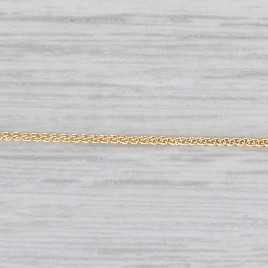 Light Gray New Round Wheat Chain 14k Yellow Gold 18" 1mm Lobster Clasp