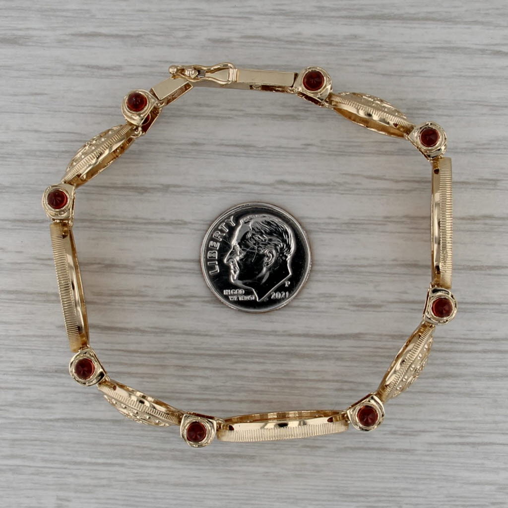 Garnet Diamond 2006 American Eagle Coin Bracelet 14k Gold 900 Gold 7" 1/10oz $5